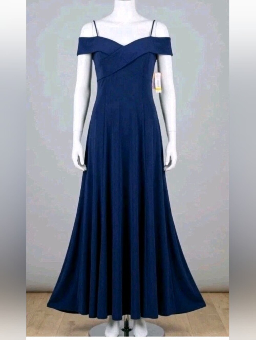 Night Way Collections Navy Blue One-Shoulder Evening Dress